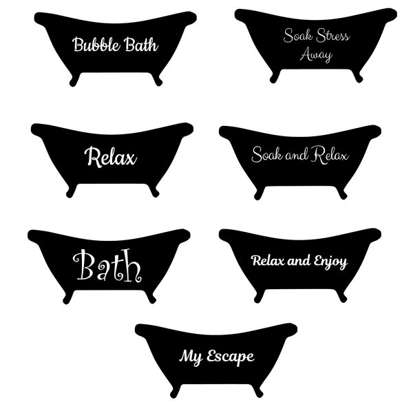 Bath, bubble bath, my escape, relax, soak stress away, soak and relax, relax and enjoy decal choice by DecalTheory on Etsy