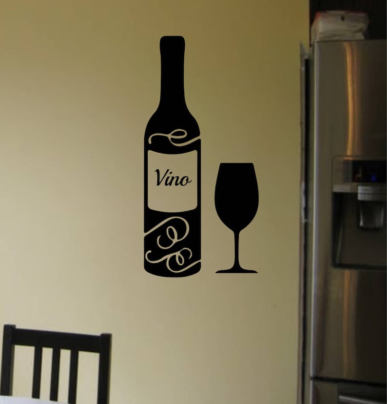 Wine bottle vinyl decal/sticker/wine decal/bottle decal