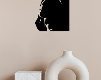 Beautiful woman silhouette decal sticker by DecalTheory on Etsy