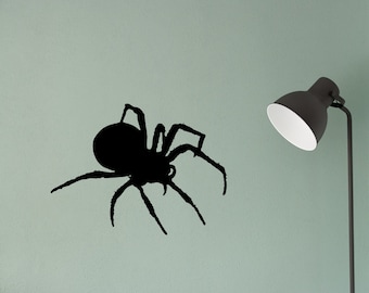 Black spider decal | creepy spider sticker for walls and windows