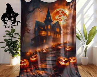 Halloween Velveteen Holiday Plush Blanket for Couch or Bed