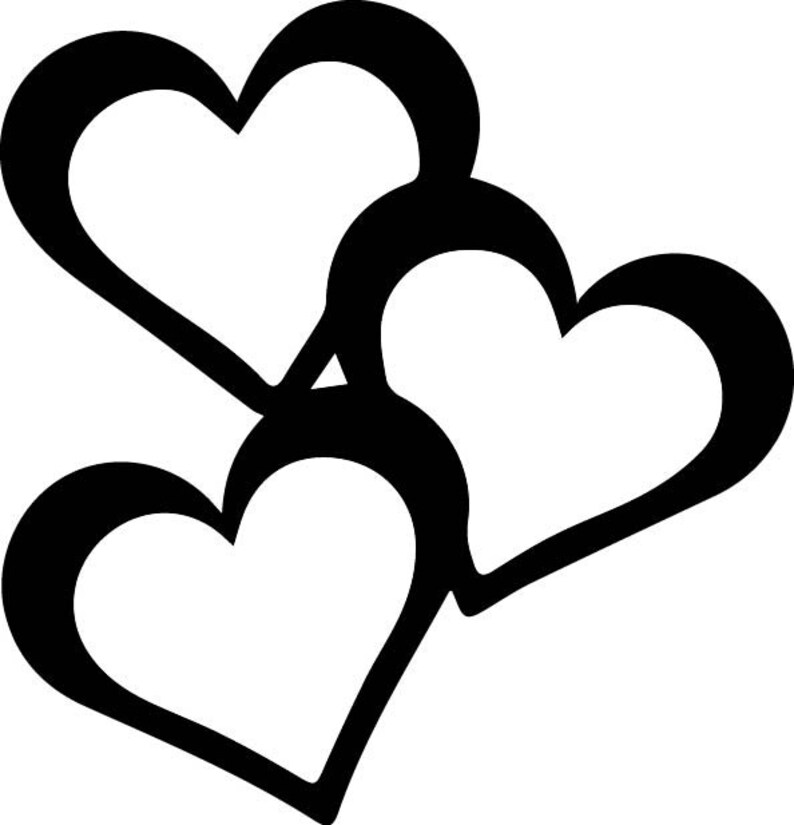 Triple hearts decal sticker heart sticker by DecalTheory on Etsy 日本