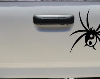 Yin Yang spider decal |spider sticker by DecalTheory on Etsy