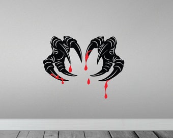 Bloody claws decal | bloody hands decal