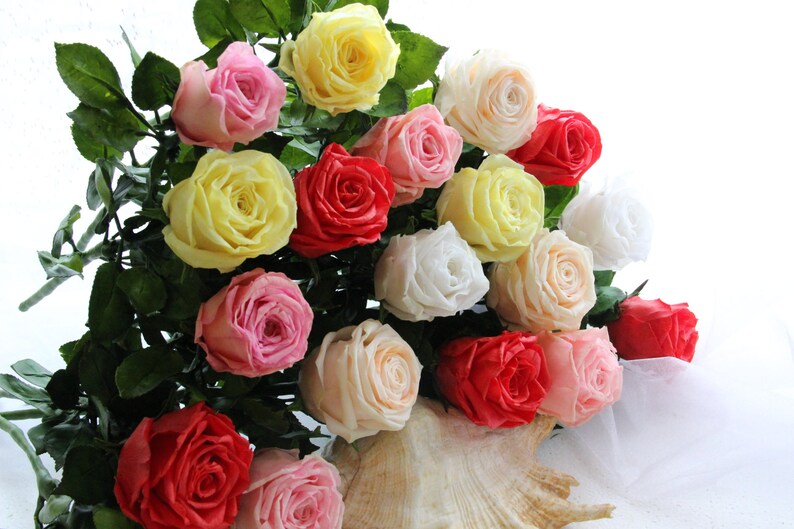 Real Touch Rose Arrangement Blush Rose Arrangemehome Etsy