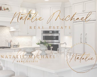 Premade Logo Design, Branding Package Realtor Logo Set, Realty Gold Logo Design, Real Estate Watermark logo, Designer Branding Kit Package