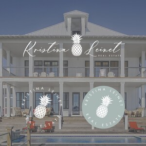 Premade Pineapple Logo Design, Photography Logo and Watermark, Logo Set, Real estate, Premade Logo Boutique, Affordable Branding,