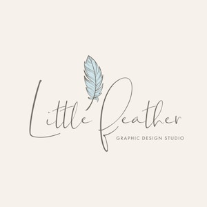 Logotipo prefabricado, marca de agua, logotipo elegante de negocios, logotipo de plumas de Baby Children Boutique, logotipo de fotografía, logotipo de plumas, logotipo de interior