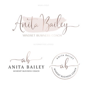 Diseño de logotipo prefabricado, conjunto de logotipos gold rose beauty business coach, diseño de logotipo realty, logotipo de marca de agua, kit de marca de diseñador