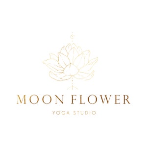 Gold yoga logo, Lotus logo watermark, Mandala logo, Custom logo, Gold rose lotus logo, Photography logo and watermark,  Premade logo
