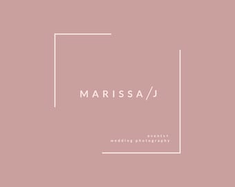 Minimal Rectangular  Square Beige  Logo Design, Minimal Modern Custom Logo Design, Photography Logo, Premade Logo, Custom Logos,  Pre made