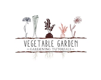 Vorgefertigtes Gemüse Garten Logo / Kochen Logo / Blumen Gemüse Garten Logo / Veggie Gardening Logo / Gemüse Logo / Grünes Gemüse Logo