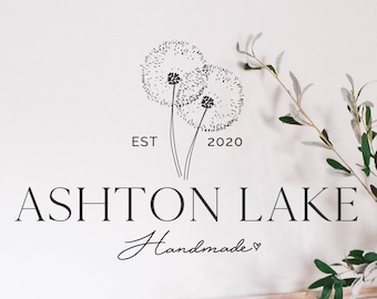 Premade Branding Kit, Dandelion logo, Photography logo, Blog logo, Watermark, Farm Rustic Dandelion logo, Logo Design, Stamp, Branding kit