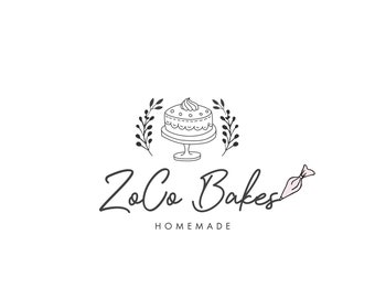 Logo Design, Rose Gold cake logo, Bakery logo, Cake Logo Design, Watermark logo, Cakery Branding Kit, Premade Logo, Branding Package, Cake