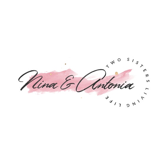 Watermark Splash Brush Elegant Watercolor Calligraphy Flowers Logo Geometrical Branding Logo Watercolor Flower Logo Photography Logo