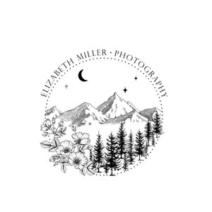 Fotografia vintage prefabbricata - Logo rustico - Logo minimalista - Logo botanico - Logo della foresta - Logo dell'albero - Logo della fattoria - Design dei pini