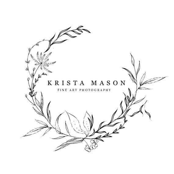 Luxe Wedding Flower Circle Logo Design Luxury Fancy Organic Etsy Luxe Wedding Flower Circle Logo Design Luxury Fancy Organic Etsy
