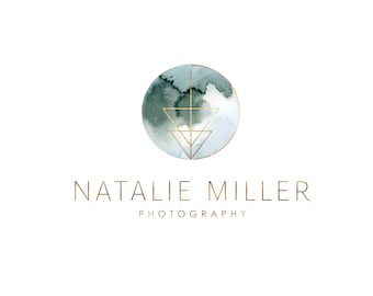 Watermark, Fairytail  spiritual  elegant calligraphy logo, Whimsical branding logo, watercolor gold logo, photography logo, Moon flower gold