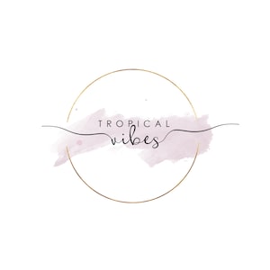 Luxe Faux Gold Calligraphy Logo Design, Luxury Fancy Gold Circle Logo Design, Gold Blush Pink Calligraphy Fahion Boutique Business Logo