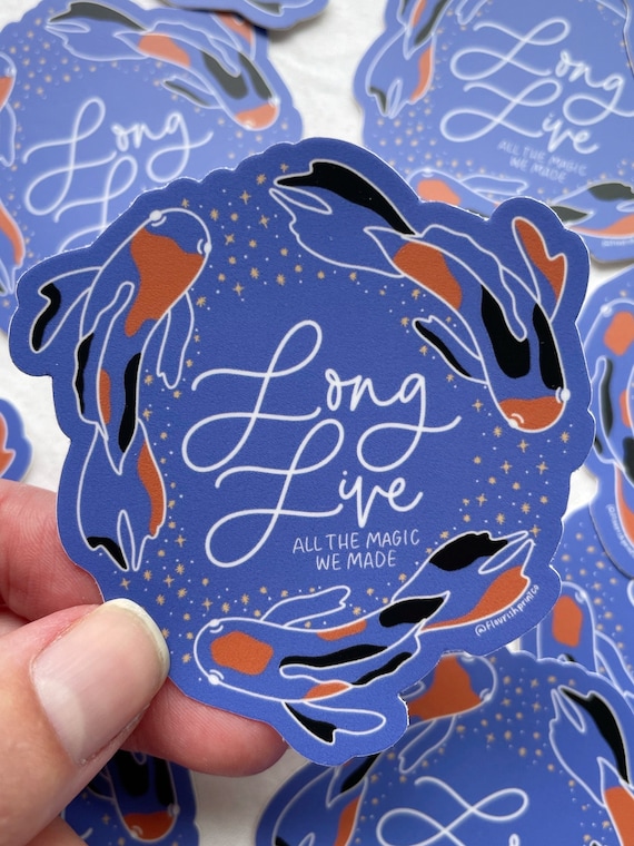 Long Live Koi Fish Sticker, Waterproof Vinyl Decal, Kindle, Stanley