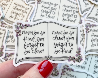 BOOK STICKER, Laptop Decal, Book Lover, Stanley Decal, Waterproof, Vinyl Decal for Kindle, Bookish, Water Bottle Sticker