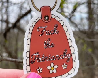 Red F#/K The Patriarchy Sticker, Red Planner Decal, Waterproof, Laptop Decal, Water Bottle Sticker