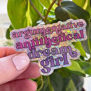 HOLOGRAPHIC Glitter STICKER, Hits Different Sticker, Water Bottle Sticker, Stanley, Waterproof Sticker, Glitter Stickers, Laptop Sticker