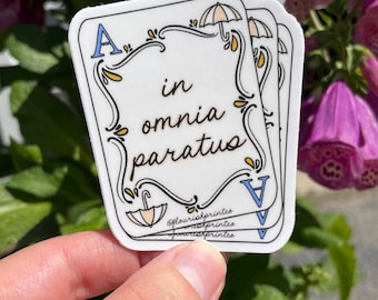 Pegatina In Omnia Paratus, Stars Hollow, Otoño, Vinilo adhesivo para cartas