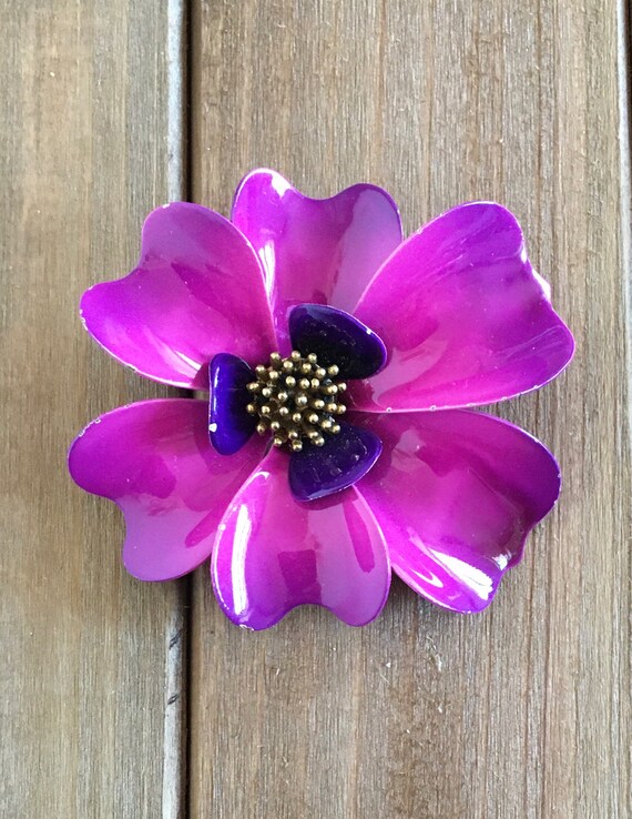 Purple Flower Power Brooch Etsy Singapore