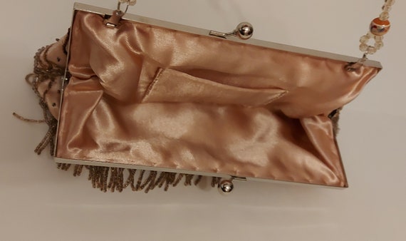 Satin beaded  purse, glamorous sequence bag, bead… - image 4