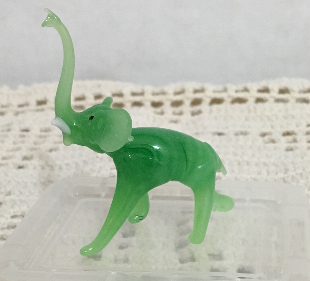 Set of 3 Miniature Animal Figurines, Hand Blown Glass Animal Figurines