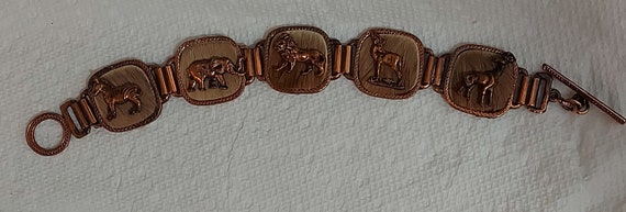 African Animal Copper Link Bracelet - image 1
