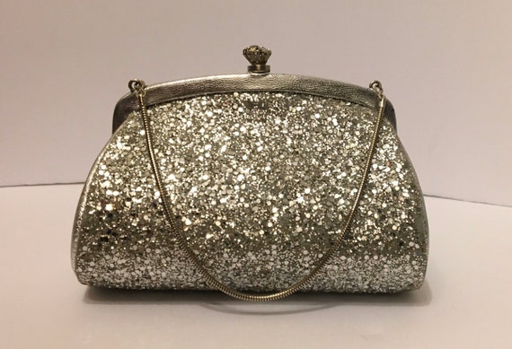 Admiral Black Sparkled Clutch purse, Vintage 50’s