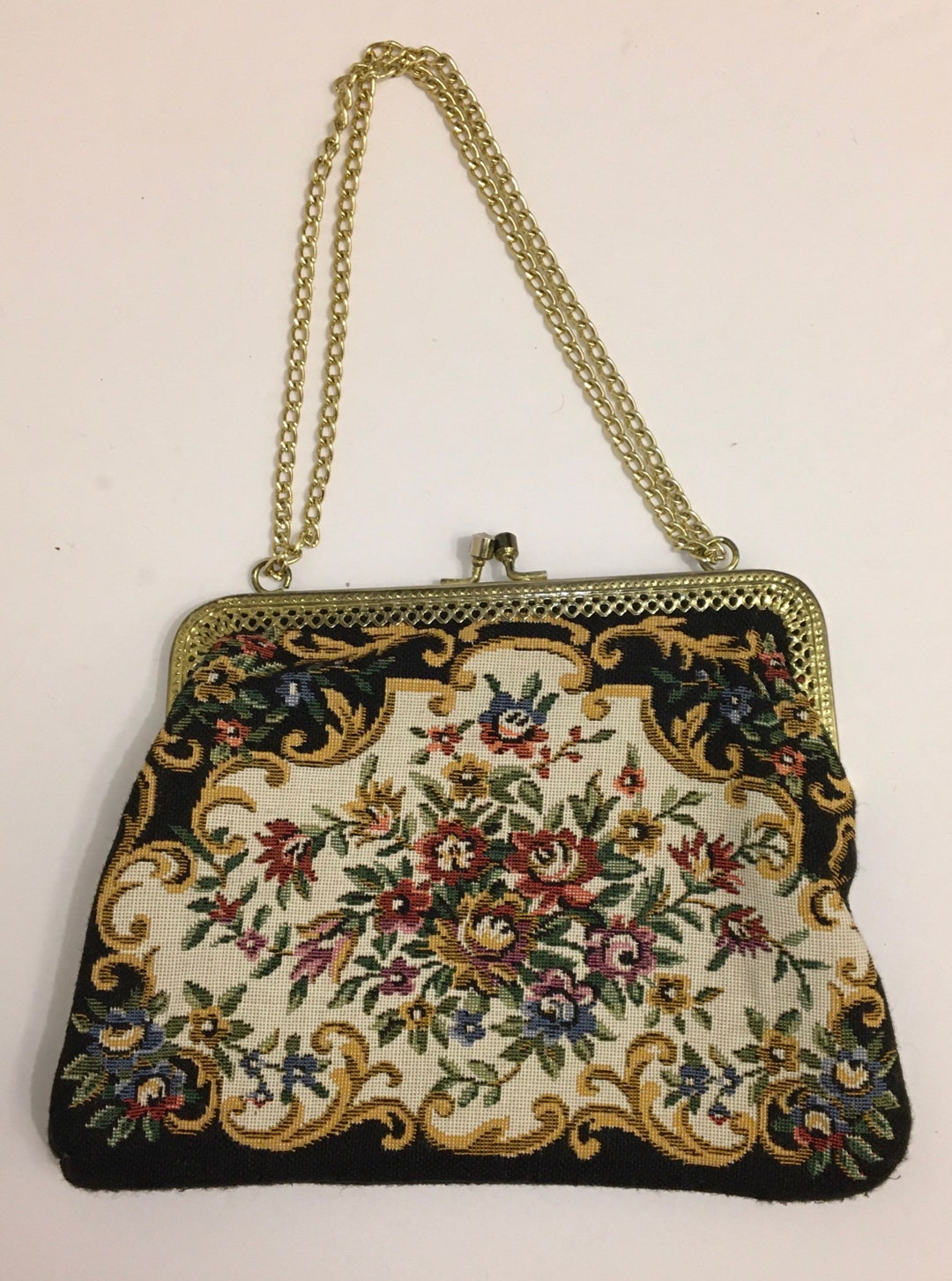 Floral Tapestry Clutch Purse, Vintage 40's. Etsy