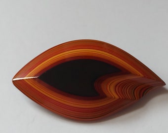 Vintage Wood/ Agate Brooch