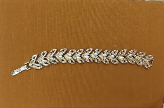 OSCAR Bracelet,  Oscar Two Tone Leaf  Bracelet - image 1