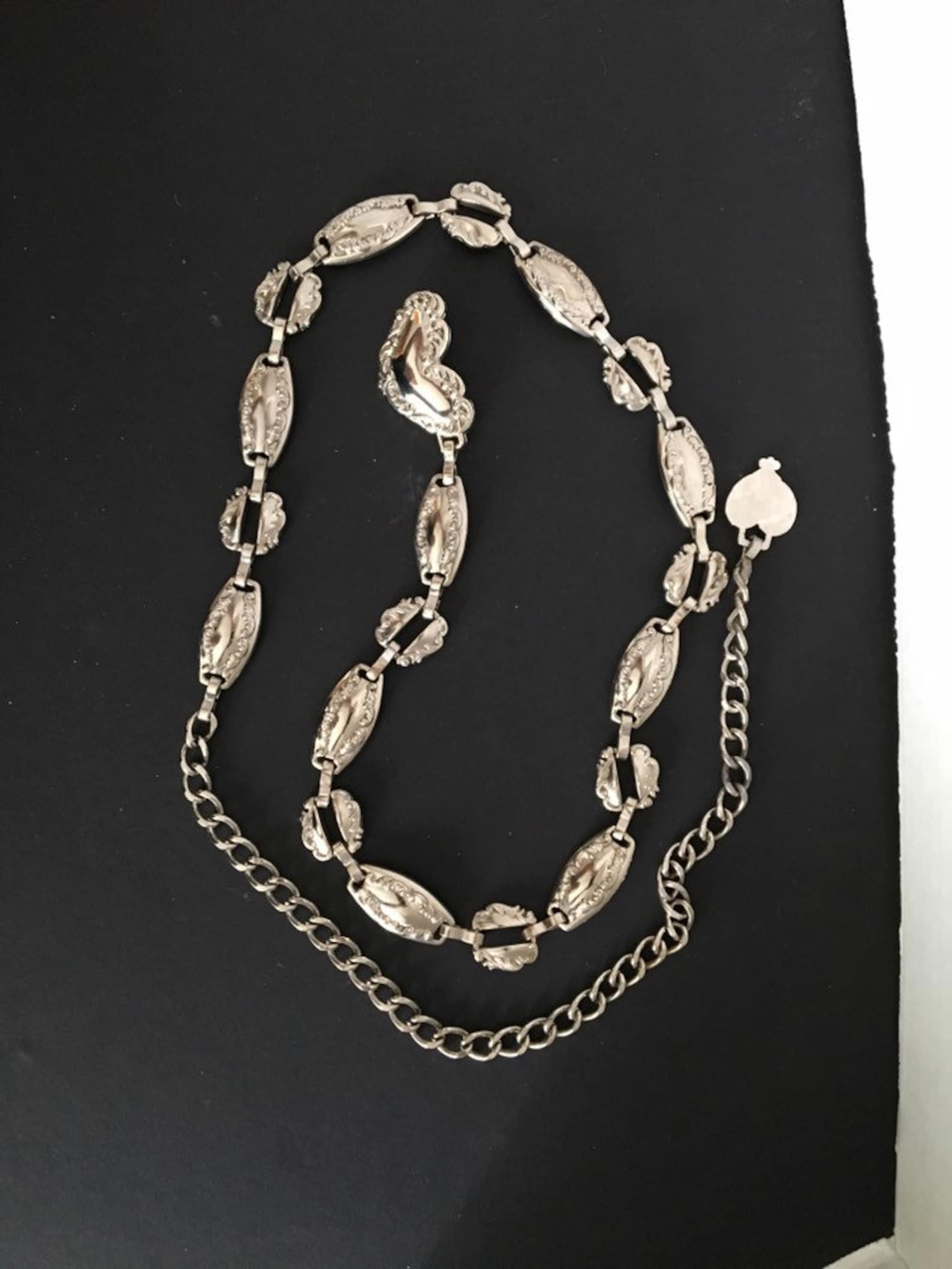 Heart Chain Belt Silver Tone Etsy