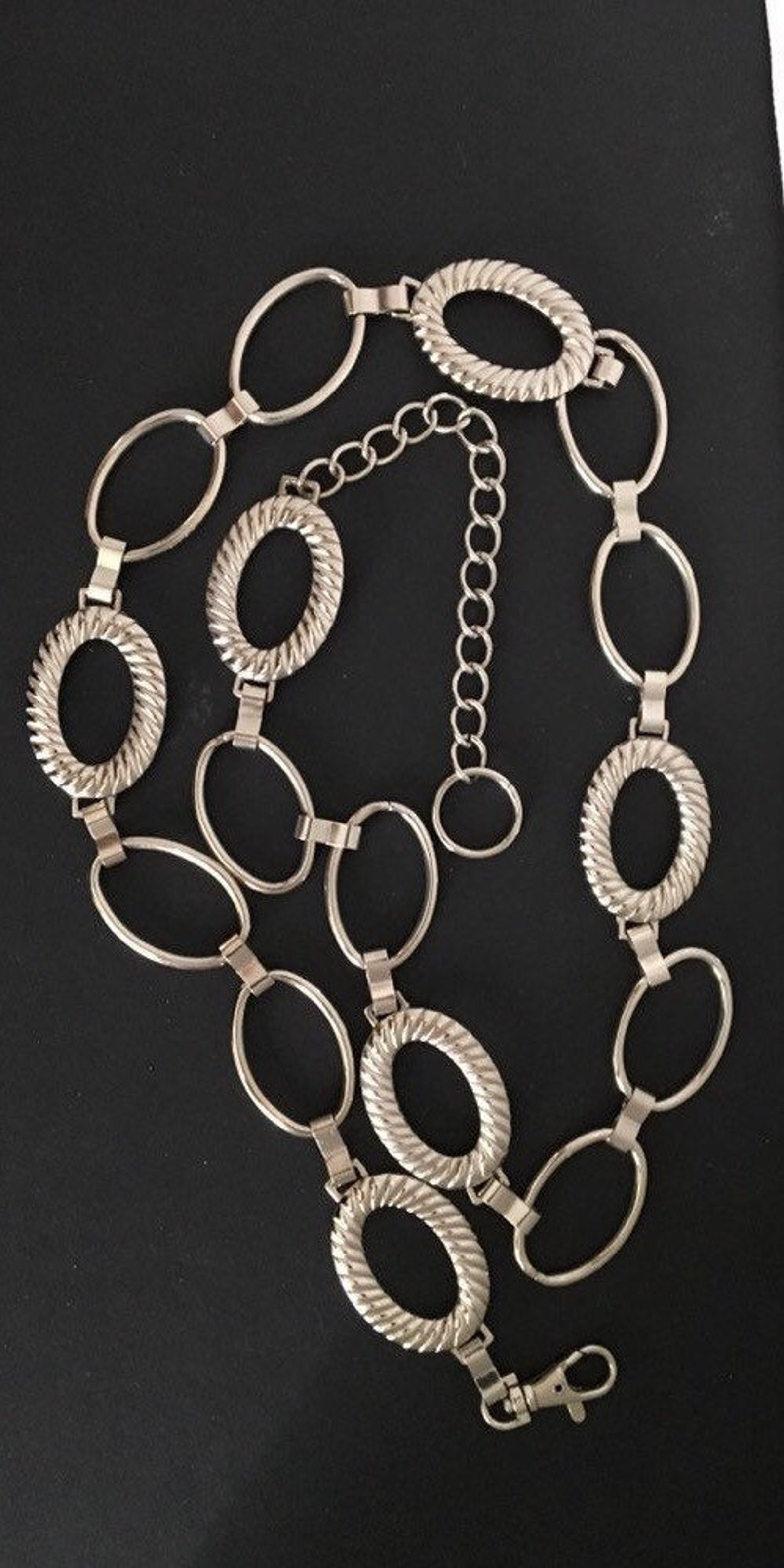 Chain Belt Silver Tone Etsy