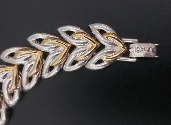 OSCAR Bracelet,  Oscar Two Tone Leaf  Bracelet - image 4