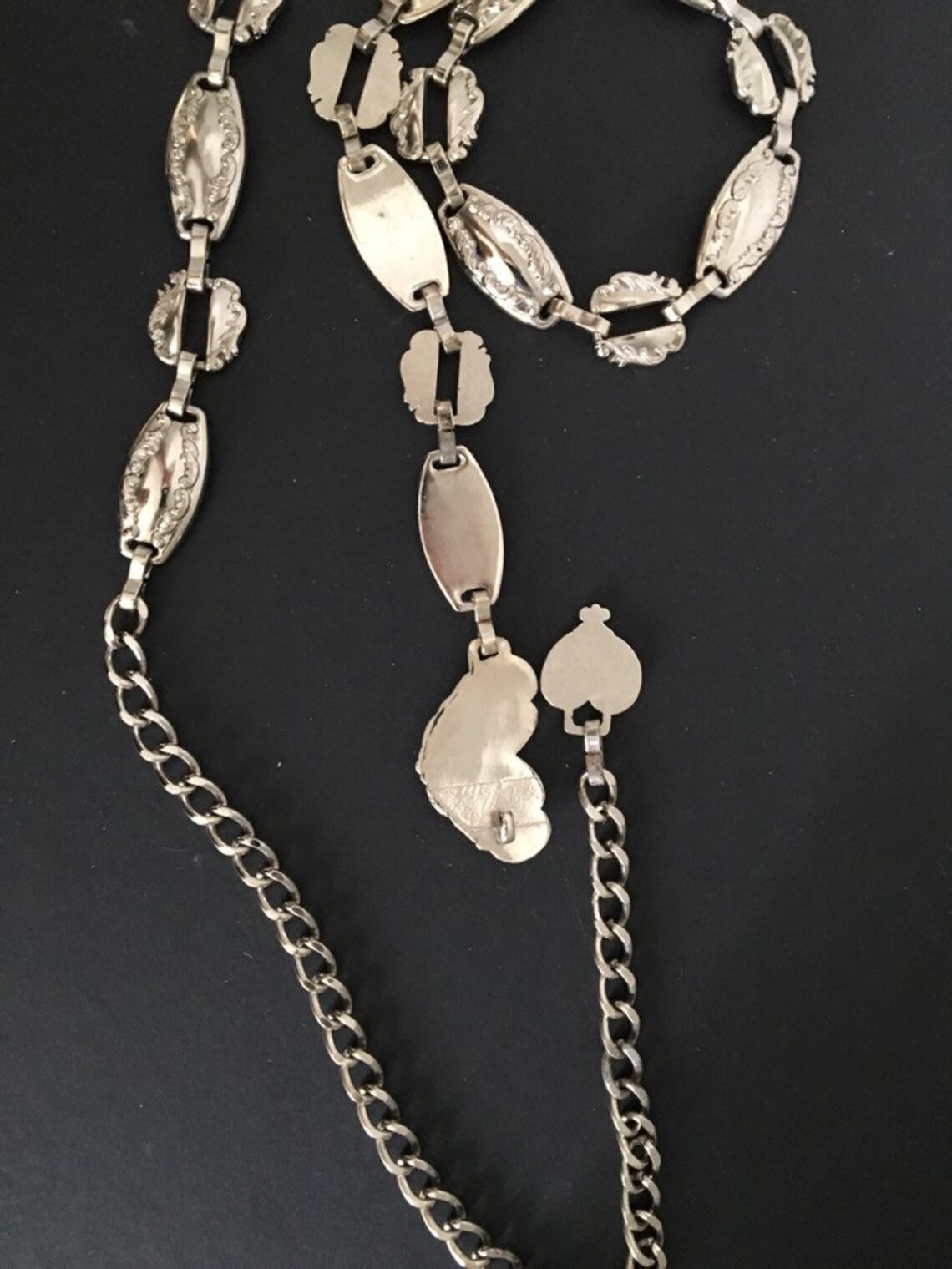 Heart Chain Belt Silver Tone Etsy