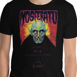 Nosferatu Vampir Belial Gothic Schwarz Kurzarm Unisex Baumwolle T-Shirt