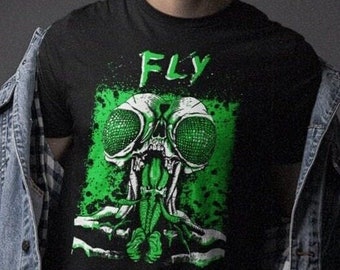 Fly Monster Portrait T-Shirt, Sci-Fi Horror Graphic Tee