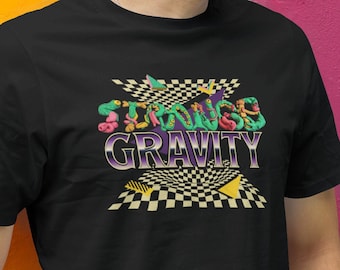 Strange Gravity Retro 80s T-Shirt, Unisex Black Tee