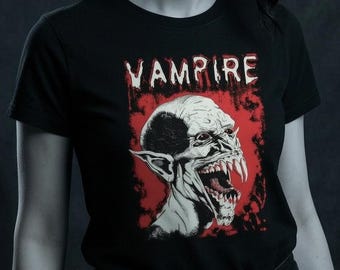 Gothic Horror Vampire T-Shirt, Nosferatu Monster Graphic Tee, Spooky Undead Shirt