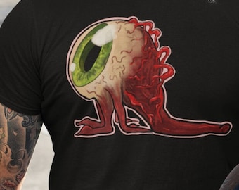 Creepy Eyeball Graphic Tee, Strange Monster Tshirt, Horror Clothing