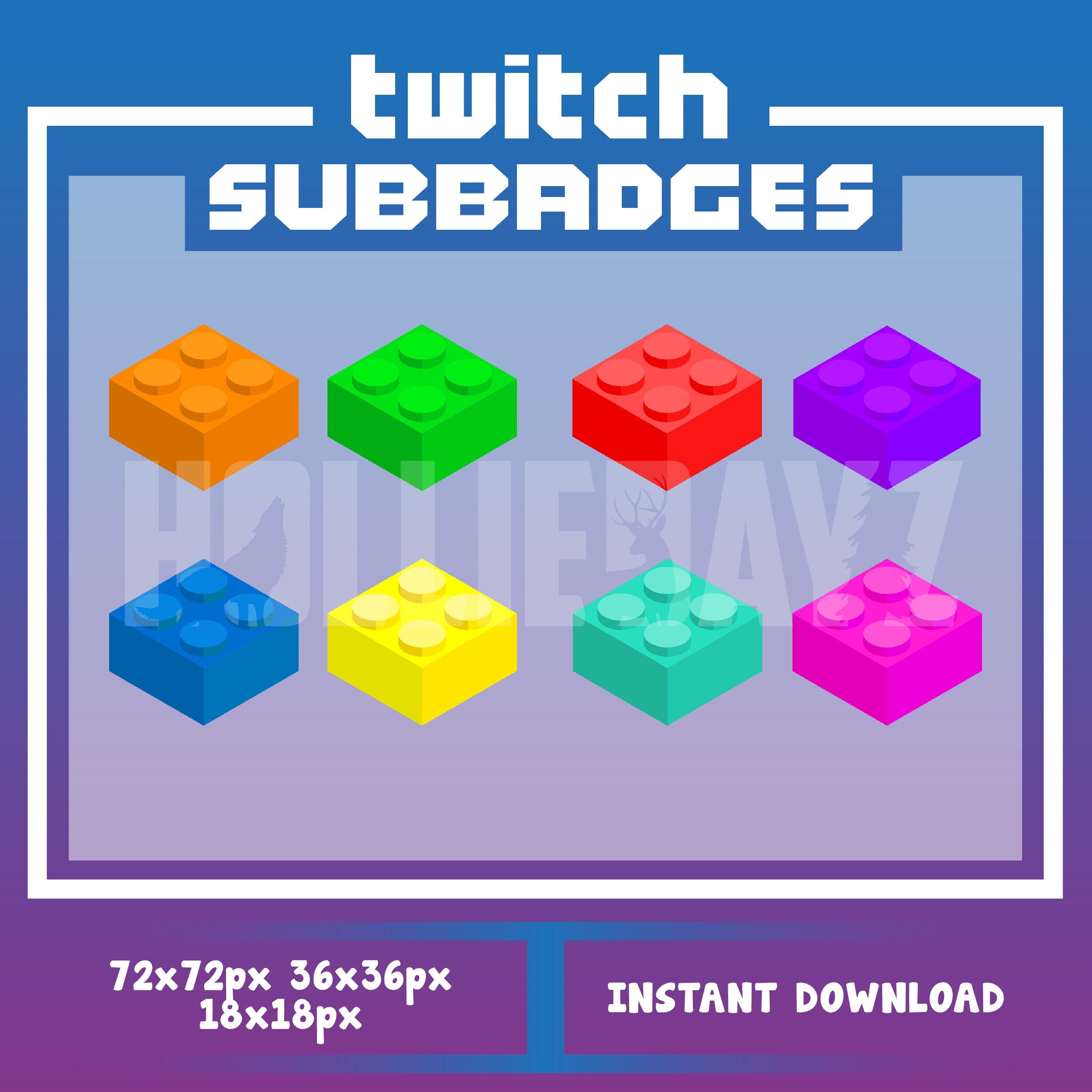 Block Twitch Sub Badges Sub Badges Bit Badges Etsy