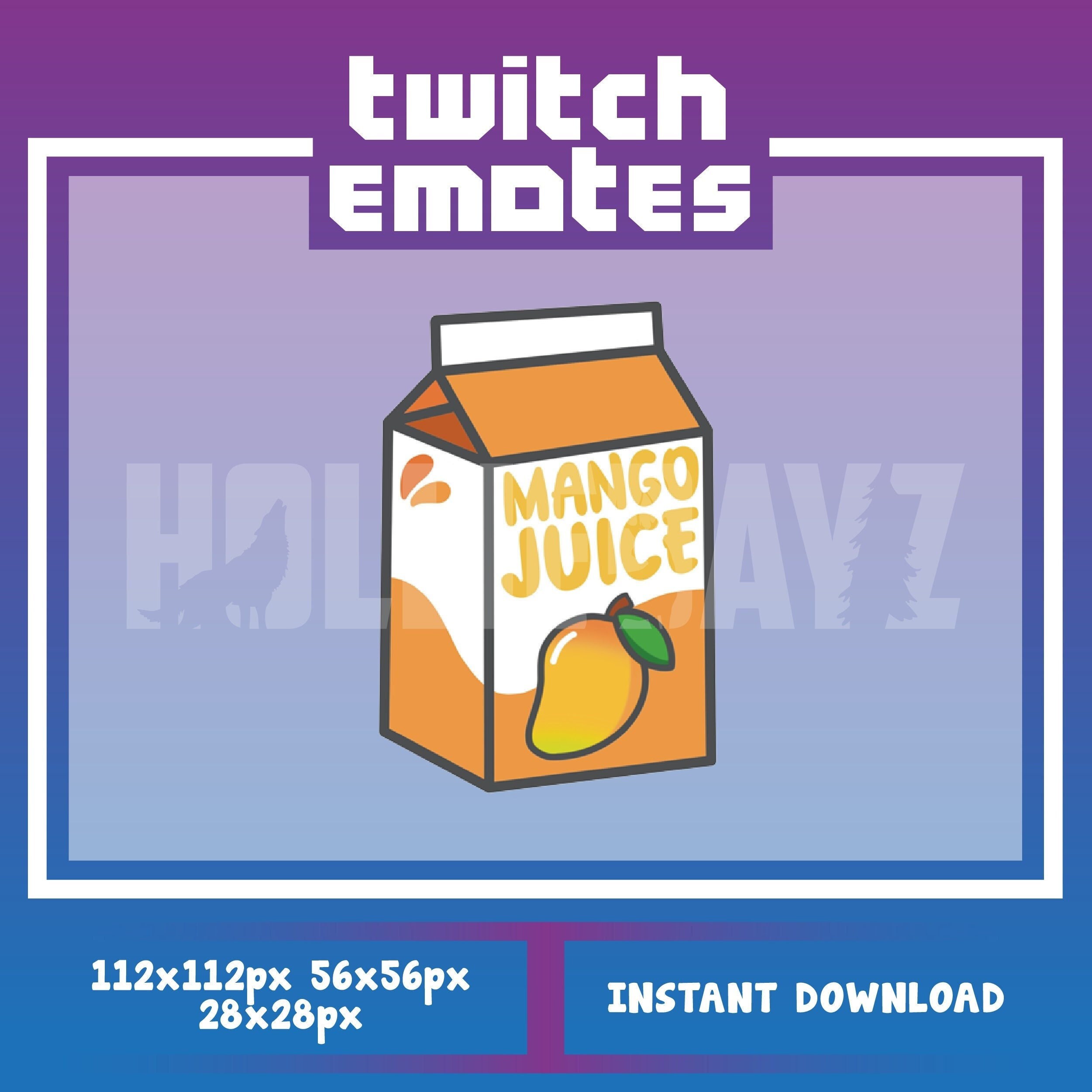 Mango Juice Twitch Emote, Fruit Emote, Juice Emotes, Juice Box Etsy