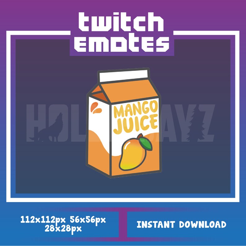 Mango Juice Twitch Emote, Fruit Emote, Juice Emotes, Juice Box Etsy UK