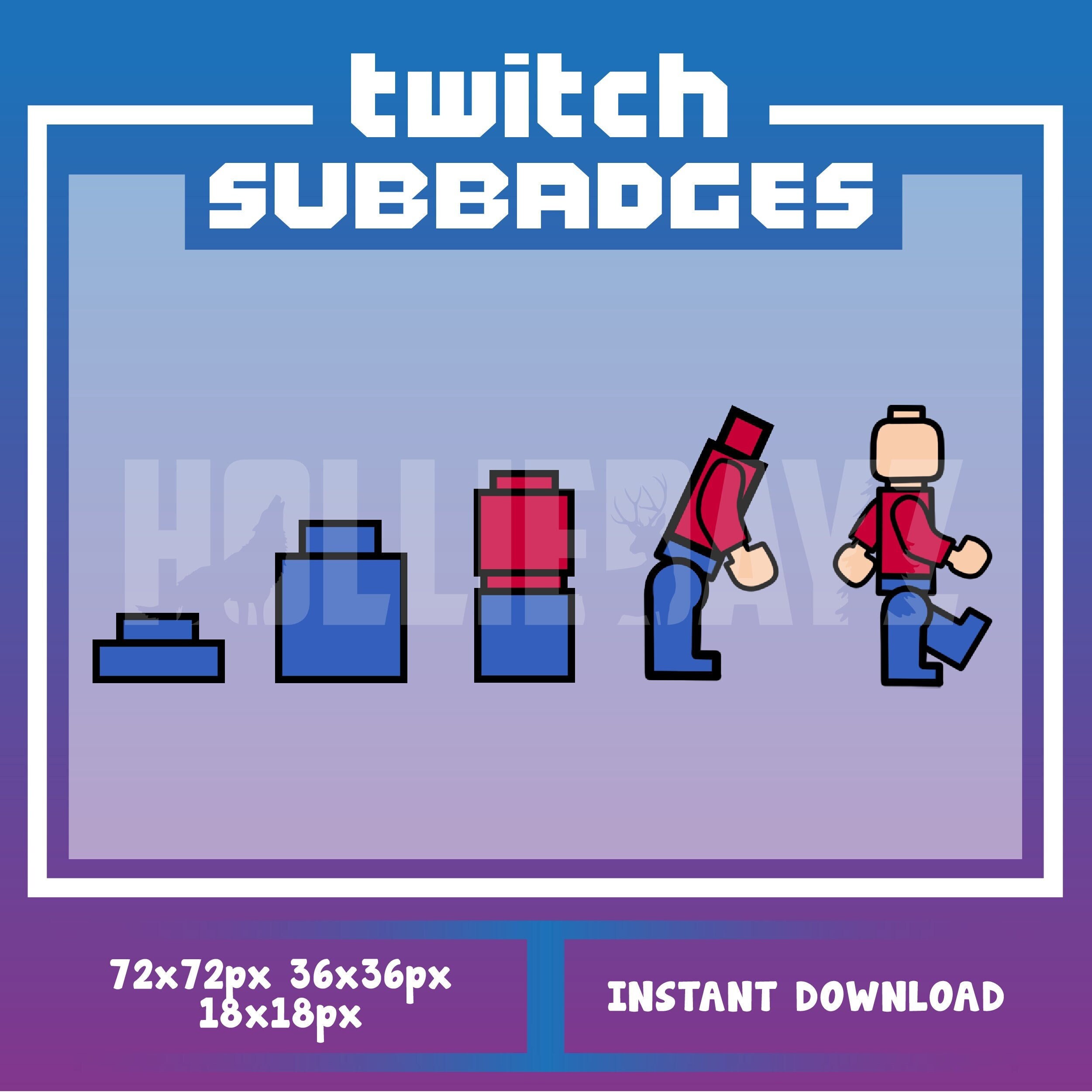 Block Man Twitch Sub Badges Block Man Streamer Badges Twitch Etsy