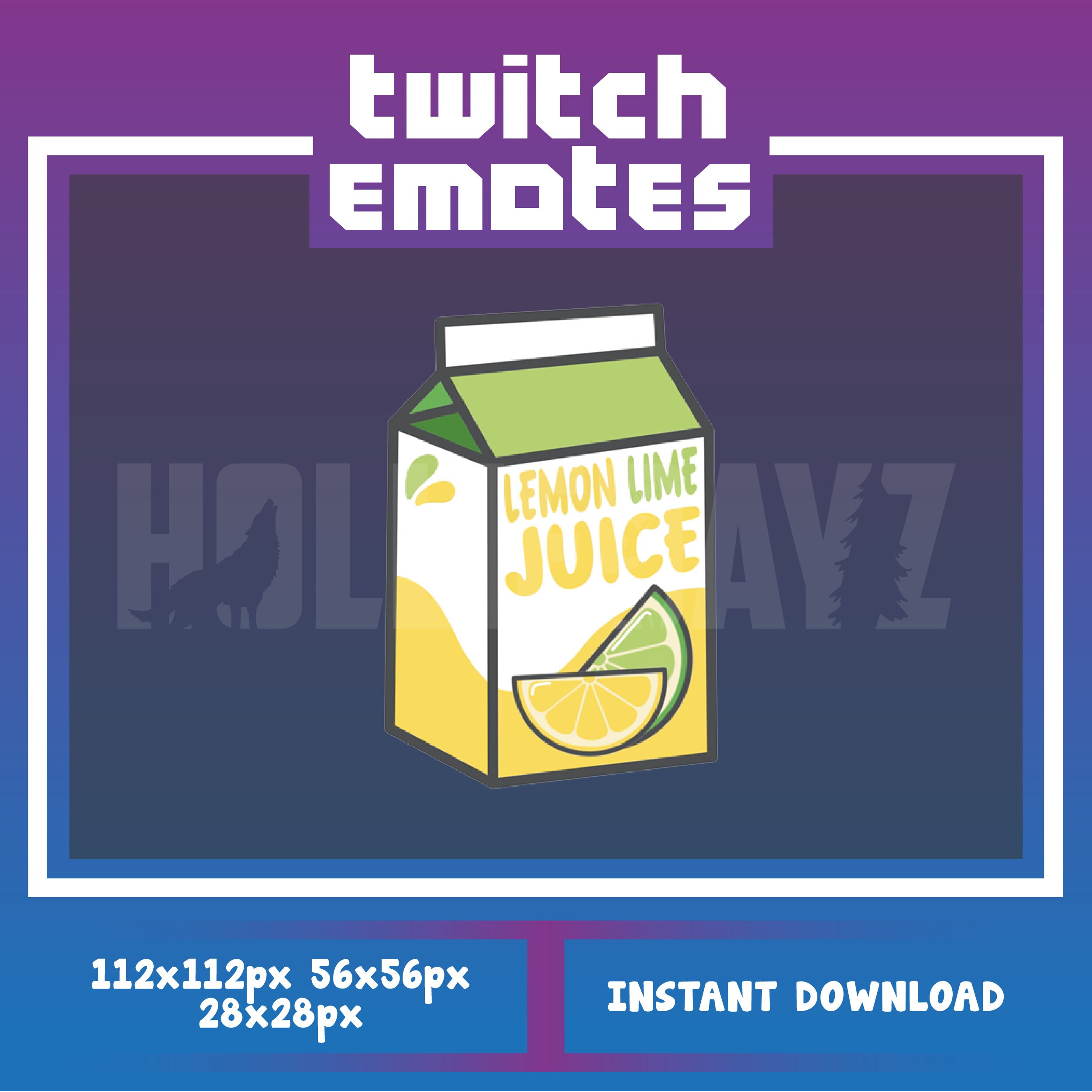Lemon Juice Twitch Emote, Lime Juice, Fruit Emote, Juice Emotes, Juice